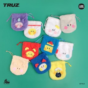 TRUZ minini フェイスタイプポーチ MOBILE MINI POUCH コスメポーチ 化粧ポーチ もこもこ ふわふわポーチ 巾着 コンパクト 小物入れ ヒョンソク ジフン ヨシ ジュンギュ ジェヒョク アサヒ ドヨン ハルト ジョンウ ジョンファン
