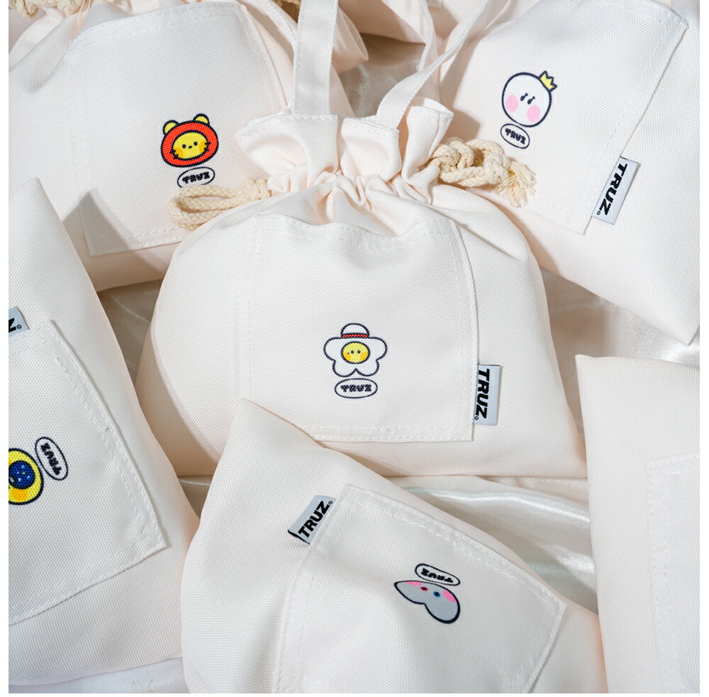 TRUZ minini 公式ライセンス商品 minini ひも付きエコバッグ(巾着タイプ)